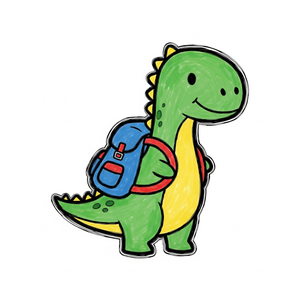 Dinosaur with a Backpack, Ready for Adventure